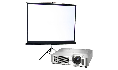 Projector and tripod screen