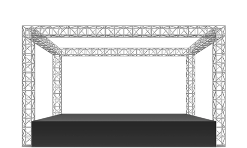 Stage with truss rigging